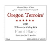 Oregon Terroirs 2015 Pinot Blanc